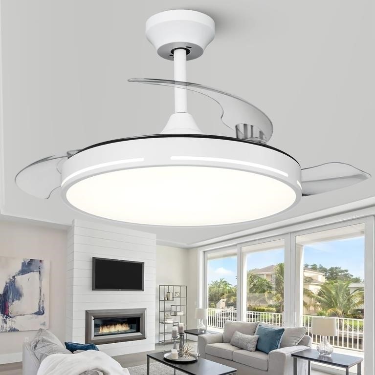42 inch Retractable Ceiling Fan with Light