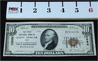 1929 First Nat'l Bank of St. Ansgar IA $10.00 Note