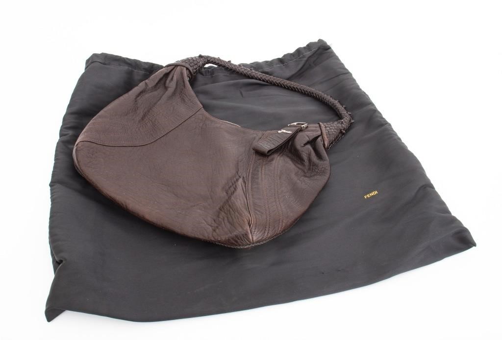 Fendi Chocolate Brown Leather "Spy" Handbag