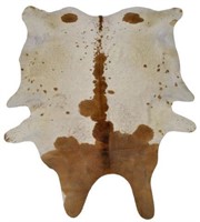 COWHIDE, WHITE WITH REDDISH SPOTS