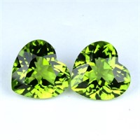 NaturalGreen Peridot Heart Pair