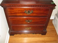 Wooden Lea double drawer nightstand