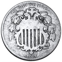1867 Shield Nickel NICELY CIRCULATED