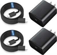 NEW $40 2PK 6.6FT Each USBC Fast Chargers w/Block