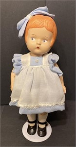 Effanbee Porcelain Doll with Stand, 15in