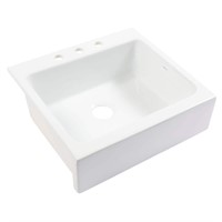 $312  Fireclay 25.85 in. Single Bowl Sink, White
