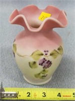 Fenton Hand Painted & Signed 5.5" Vase