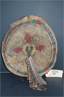Native American Painted Rawhide Sheild
