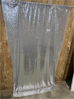 Sequin Fabric w/Tension Shower Curtain Rod