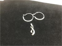 Earrings & pendant marked 925