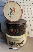 3 VINTAGE HAT BOX GROUP