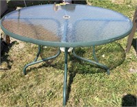 4ft Glass Top Out Door Table