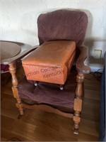 Vintage rocking chair and foot stool