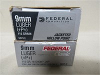 100 Rounds Federal 9mm L +p