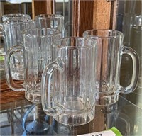 3 Heavy Glass Beer Steins