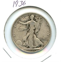 1936 Walking Liberty Silver Half Dollar