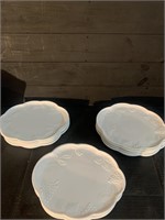Set of 12 Vintage Milk Glass Plates