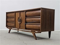 United Furniture Walnut Lowboy Dresser