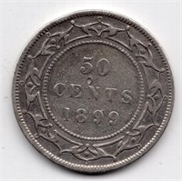 1899 Newfoundland 50 Cent Silver Coin