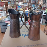 Pair of Metal Pitchers