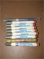 Vintage advertising bullet pens & a Shaefers