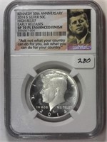 2014-S Silver High Relief NGC  SP70 Enhanced