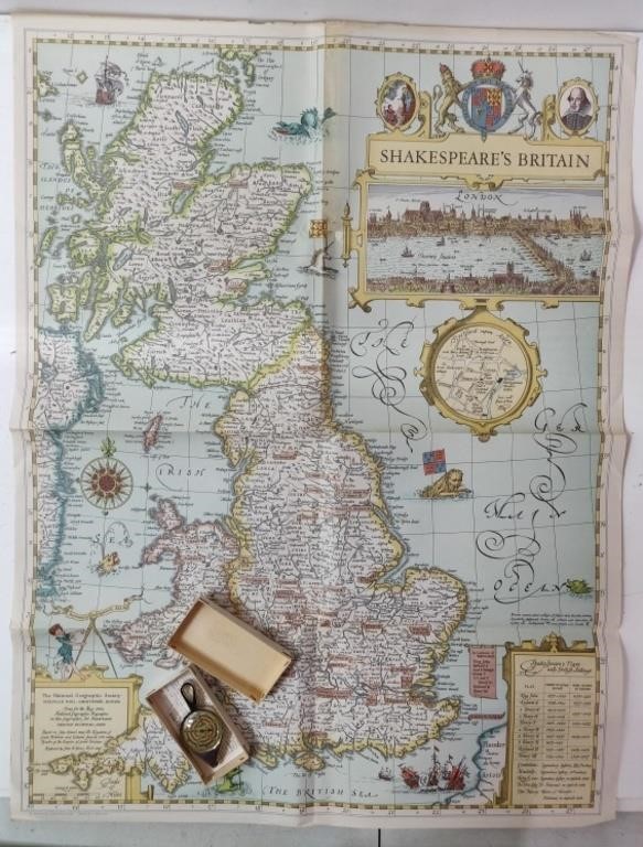 Shakespeare's Britain Map w/ Map Measurer