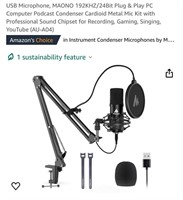 USB Microphone, MAONO Cardioid Metal Mic Kit