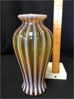 Fenton Butterscotch Swirl Art Glass Vase