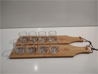 UofH Shot Glasses on Wood Plank