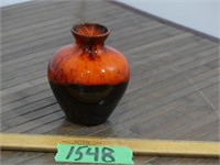 Orange Drip Pottery Vase 4"x3"