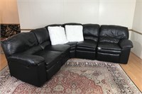 5 PIECE SOFA SECTIONAL - BLACK FAUX LEATHER