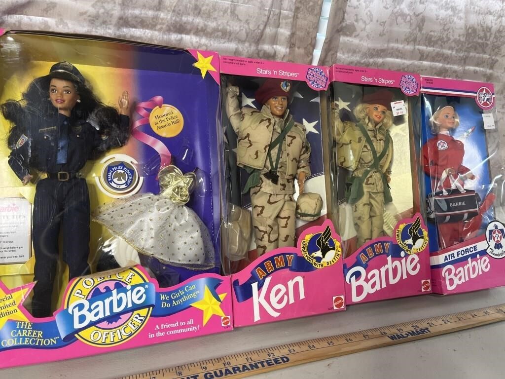 4 - Army Ken & Barbie, Police & Air Force Barbie