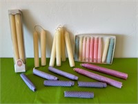 Rolled Beeswax Taper Candles, Various Sizes