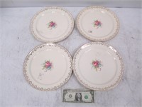 4 Vintage Taylor Smith Floral Plates