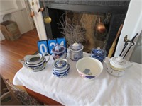 GROUP- TEA POTS, BOWL, COVERED DISHES, SOME HAVE