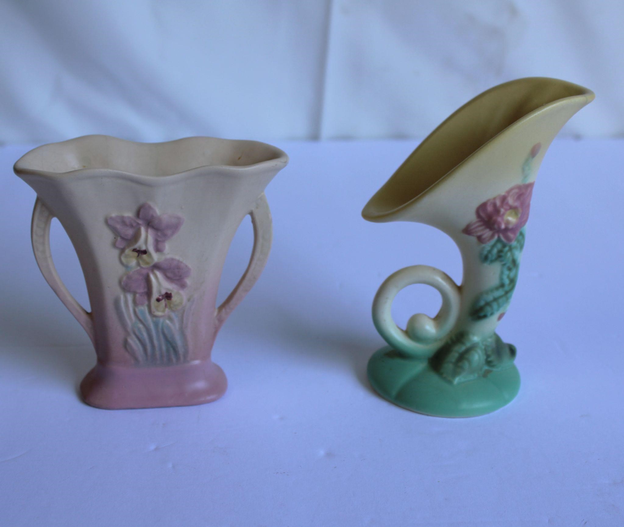 Hull Pottery Vases set of 2 6" Tall
