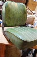 Boat Seat, green vinyl, has seat mount on bottom