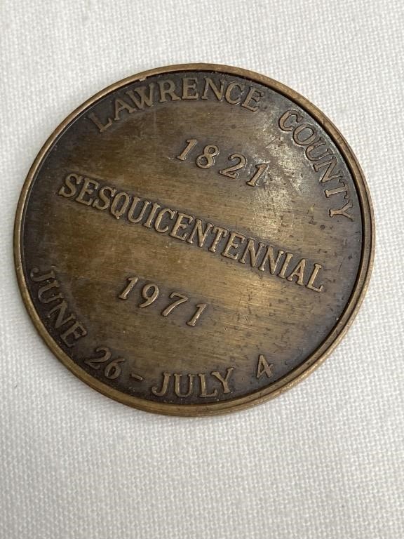 Lawrence County Sesquicentennial 1821-1971 coin