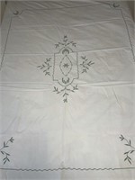 Embroidered sheet and pillowcases