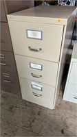 3 Drawer metal filing cabinet. 18" x 28" x 42"