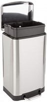 Basics Rectangle Soft-Close Trash Can with Steel