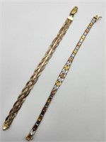 Two Tricolor Vermeil Sterling Bracelets