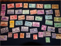 48 US Postage Stamps Unwatermarked 1937-1948