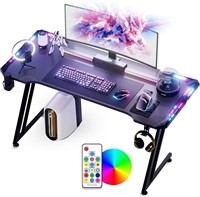 B3028  Gaming Desk 48" Carbon Fiber RGB - Black