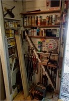 Corner of Shed, Crowbars, Pipe Wrenches, Stain