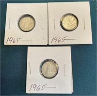 3 X 1965 TEN CENT