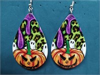 Ghost & Pumpkin Earrings NIP 2 "