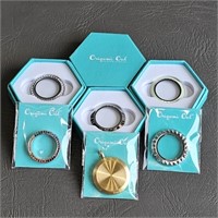 Origami Owl Medium Locket Base w/ 4 Faces & Rainbo