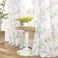 Botanical Sheer Curtains 52X63 In